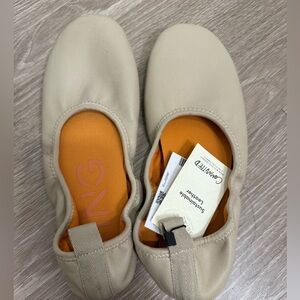 Mango Beige Flats with Orange Insole